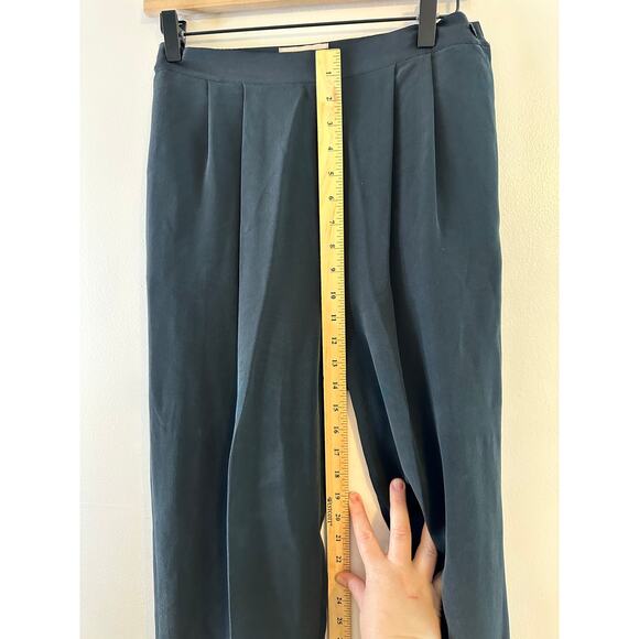 Vintage Design by Pat Argenti Womens 100% Silk Blouse Pants Set Black Flowy 6 - Picture 12 of 13